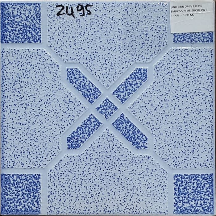 UNICORN Keramik lantai Cross Emboss Blue