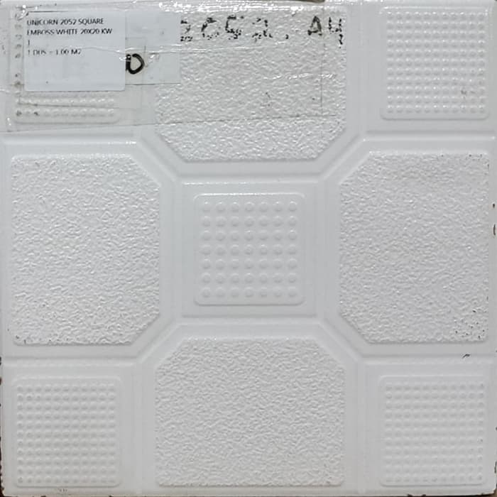 UNICORN Keramik lantai Square Emboss White