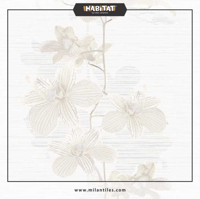 Habitat Stella Fiore L Bone 25x50 Keramik Kamar Mandi Motif Bunga