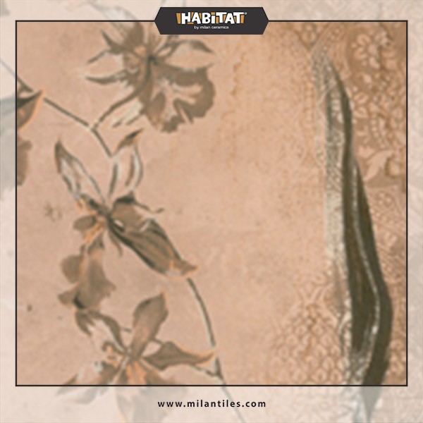 Habitat TimberBloom Crema 30x60 Keramik Dinding Motif Bunga Vintage F3