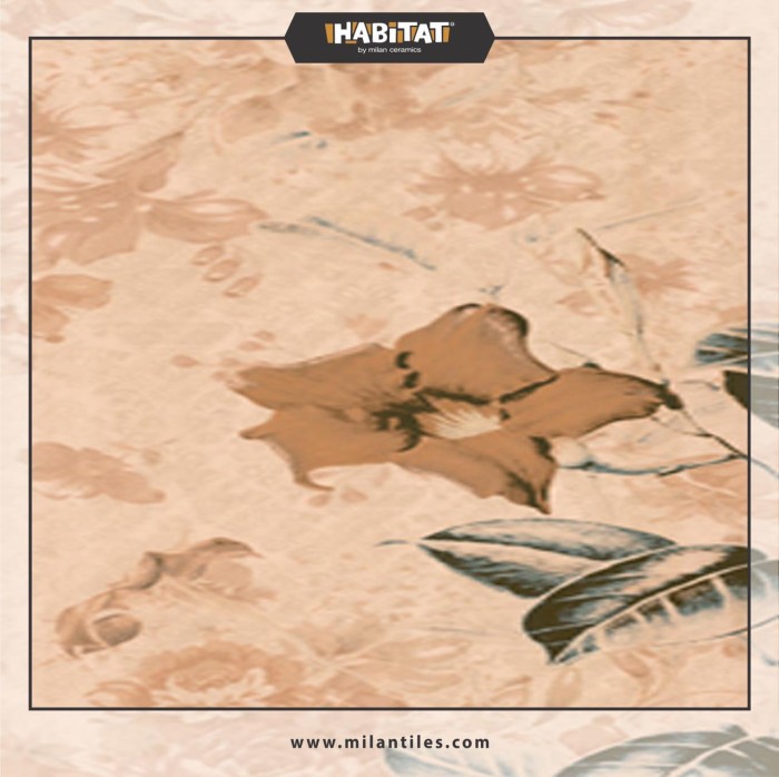 Habitat TimberBloom Crema 30x60 Keramik Dinding Motif Bunga Vintage F1