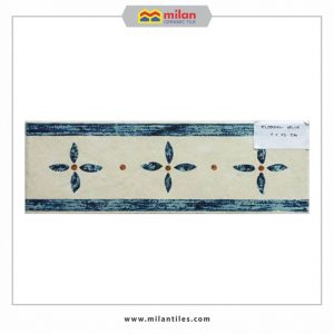 Milantiles Listello Floreal Blue 11x33 Lis Keramik Plint Dekoratif